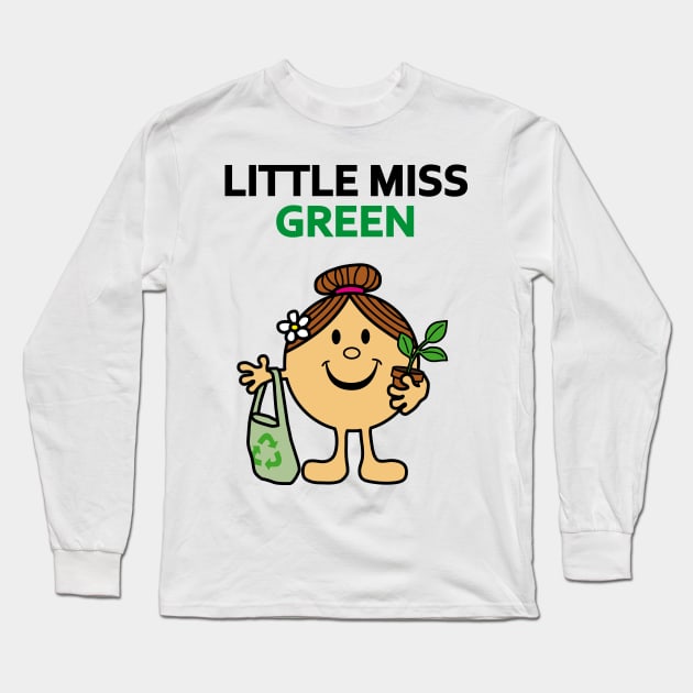 Little Miss Green Long Sleeve T-Shirt by Savousepate